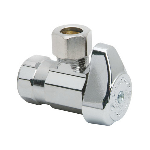 BrassCraft G2R17X CD Stop Valve, 1/2 x 3/8 in Connection, Compression x FIP, 125 psi Pressure, Brass Body