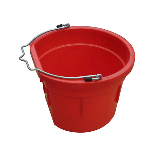 QINGDAO HUATIAN HAND TRUCK MR8QP/FSB-RED Utility Bucket, Flat Sided, Red Resin, 8-Qts.