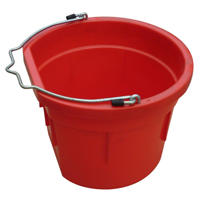 QINGDAO HUATIAN HAND TRUCK MR8QP/FSB-RED Utility Bucket, Flat Sided, Red Resin, 8-Qts.