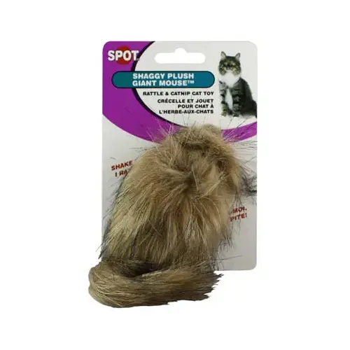 Spot 2922 Shaggy Plush Giant Mouse Cat Toy With Catnip