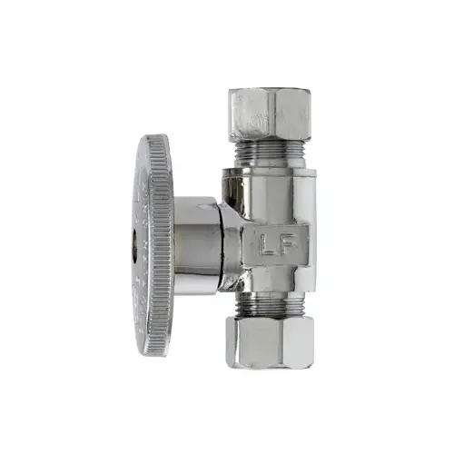 Straight Supply Stop Valve, Chrome, 3/8-In. O.D. Compression x 3/8-In. O.D. Compression