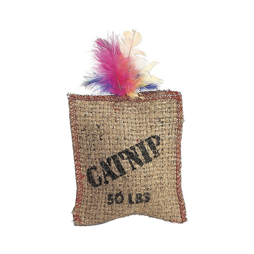 Spot 2984 Jute & Feather Sack Cat Toy With Catnip