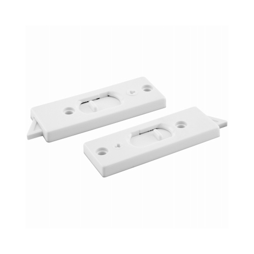 Tilt Latch for Verticle Sliding Windows, Spring-Loaded, White Plastic, 2-15/16-In Pair