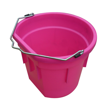 QINGDAO HUATIAN HAND TRUCK MR20QP/FSB-HTPINK Utility Bucket, Flat Sided, Hot Pink Resin, 20-Qts.