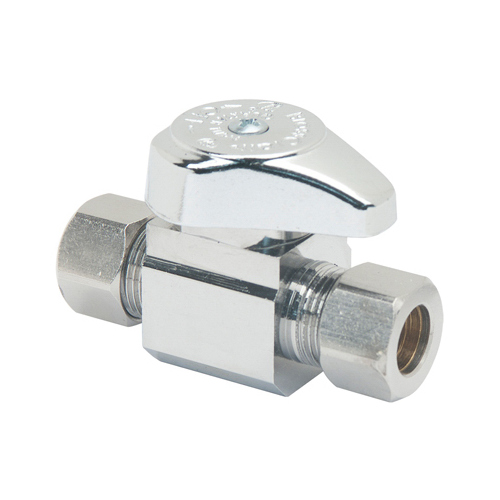 BrassCraft G2CR11X CD Compression Outlet, Straight Valve, Chrome, 3/8-In. OD Compression x 3/8-In. OD