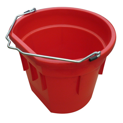 QINGDAO HUATIAN HAND TRUCK MR20QP/FSB-RED Utility Bucket, Flat Sided, Red Resin, 20-Qts.