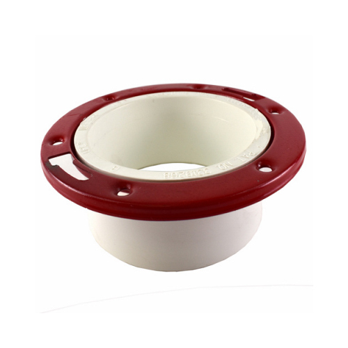 Schedule 40 DWV PVC Closet Flange, White, 4 x 4-In.