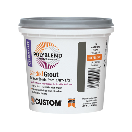 Custom Building Products PBG3821-4 Polyblend Sanded Repair Grout, Bone, 1-Lb.