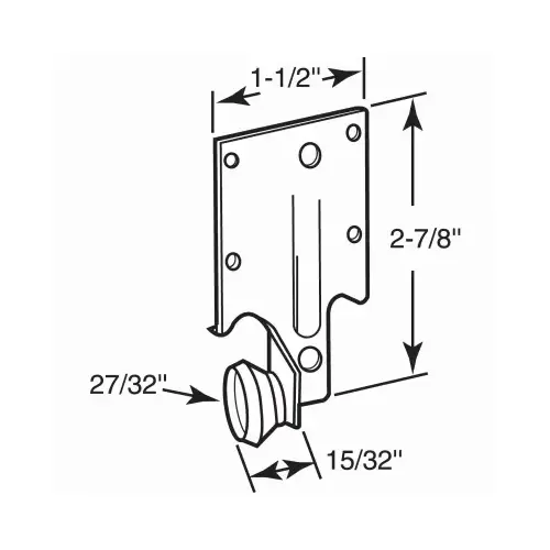 Prime-Line R 7132 Drawer Track Roller, 27/32 in Dia, Plastic/Steel, Gray Pair