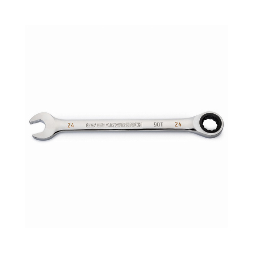 Combination Ratcheting Wrench, 90-Tooth, 12-Point, 24 mm