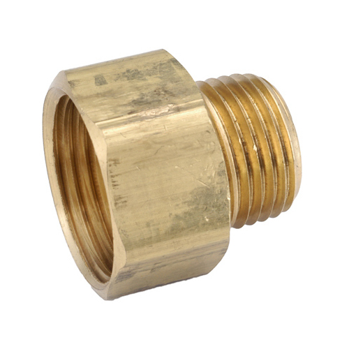 Anderson Metals 757484-121208 Garden Hose Adapter, Lead-Free Brass, 3/4 FGH x 3/4-In. MIP