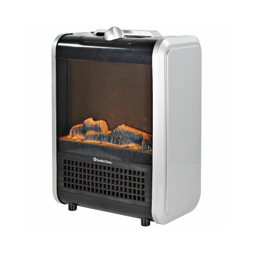 Comfort Zone CZFP1SL Portable Fireplace Heater, 2 Settings or Flame ...