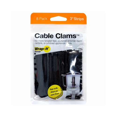 Wrap-It Storage 408-CC-3LX-BL 3" BLK Cable Clam