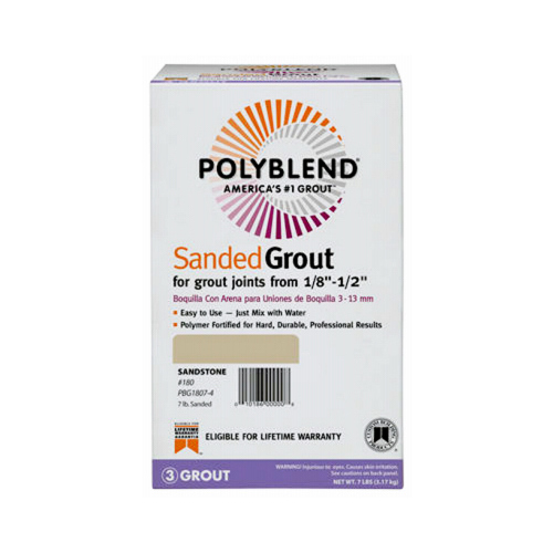 Custom Building Products PBG097-4 7-Lb. Natural Gray Sanded Polyblend Grout