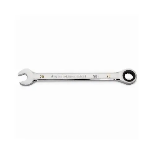 Combination Ratcheting Wrench, 90-Tooth, 12-Point, 20 mm