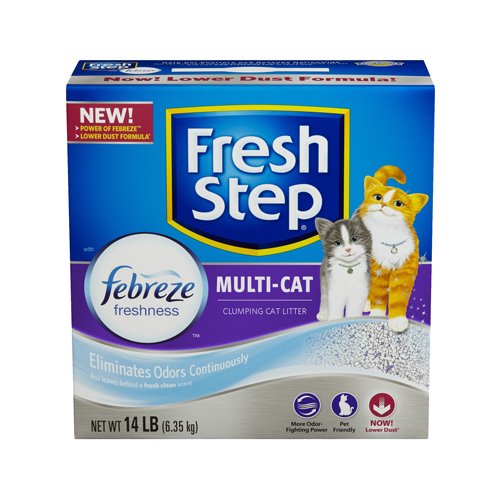 FRESH STEP 02049 Cat Litter, Multi-Cat Scoopable, Scented, 14-Lbs.