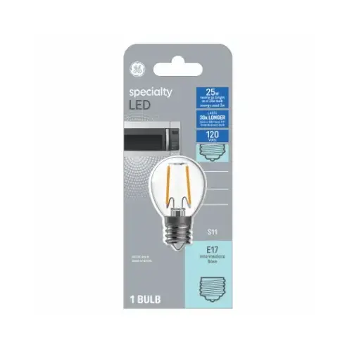 LED Light Bulb, S11 Shape, Intermediate base, 190 Lumens, 2 Watts