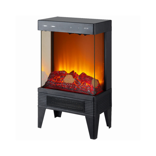 Fireplace Heater, Heat or Flame Only, Thermostat, Glass Panels