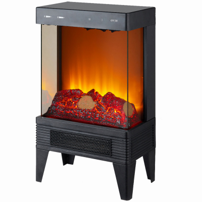 Comfort Zone CZFP7 Fireplace Heater, Heat or Flame Only, Thermostat, Glass Panels