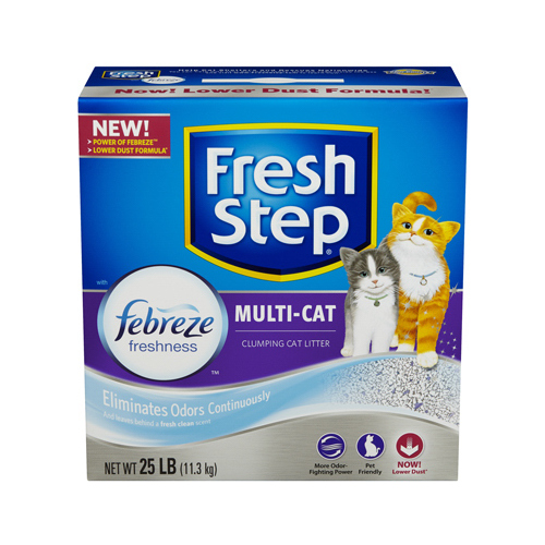 FRESH STEP 30468 Cat Litter, 25 lb Capacity, Blue/Gray/Green/White, Dry Solid