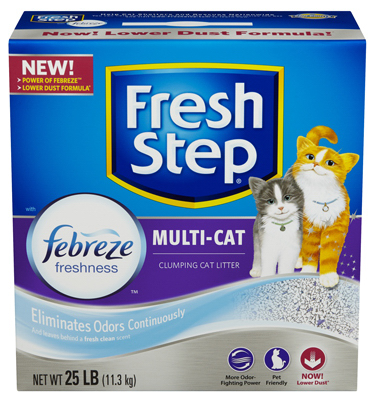 FRESH STEP 30468 Cat Litter, 25 lb Capacity, Blue/Gray/Green/White, Dry Solid