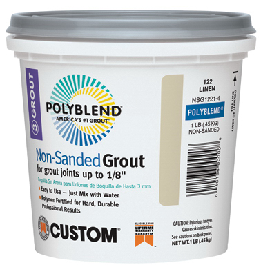 Custom Building Products NSG3811-4 Polyblend Non-Sanded Repair Grout, Bright White, 1-Lb.