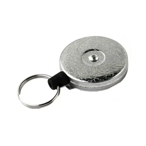 Key Reel Clip, Retractable, Chrome With 48-In. Kevlar Cord