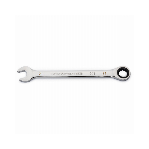 Combination Ratcheting Wrench, 90-Tooth, 12-Point, 21 mm