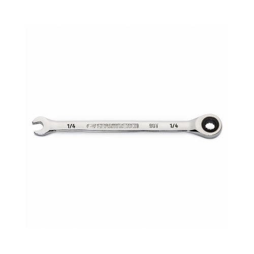 Combination Ratcheting Wrench, 90-Tooth, 12-Point, 1/4-In.