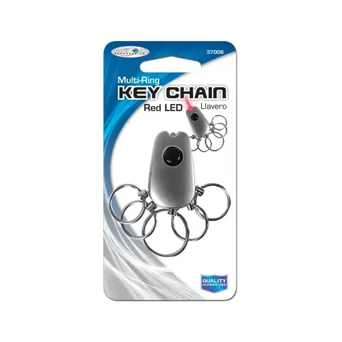LED Keychain, 5 Detachable Rings, Battery Incl.