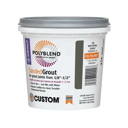 Polyblend Sanded Repair Grout, Natural Gray, 1-Lb.