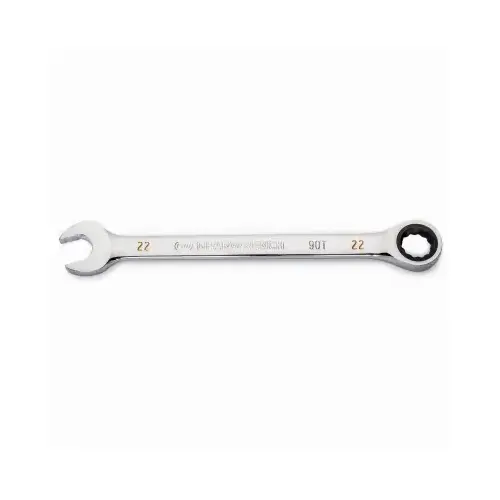 Combination Ratcheting Wrench, 90-Tooth, 12-Point, 22 mm