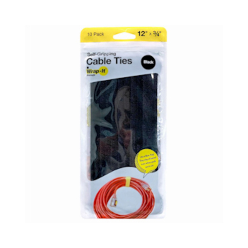 10PK 12" BLK Cable Tie - pack of 6