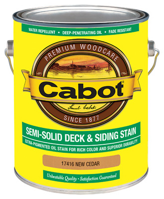 CABOT/VALSPAR CORP 17416-07 140.00.007 Deck and Siding Stain, New Cedar, Liquid, 1 gal