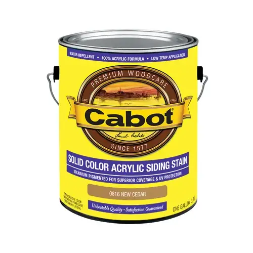 Siding Stain, Acrylic, New Cedar Solid Color, 1-Gallon