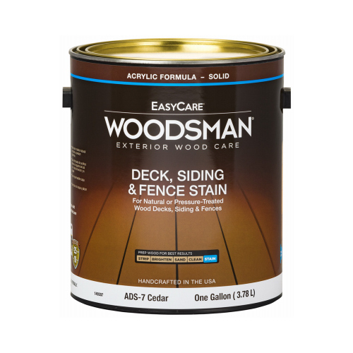 Deck, Siding & Fence Stain, Acrylic, Solid, Cedar, 1-Gallon