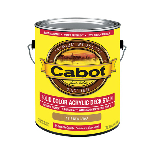 Solid Color Acrylic Deck Stain, Cedar, 1-Gallon