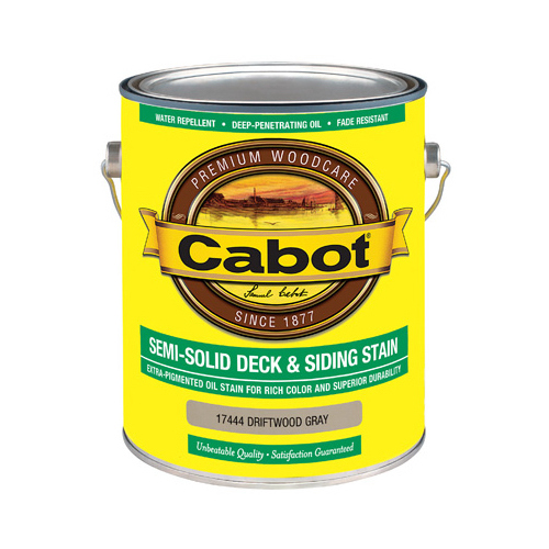 CABOT/VALSPAR CORP 17444-07-XCP4 140.00.007 Deck and Siding Stain, Driftwood Gray, Liquid, 1 gal - pack of 4