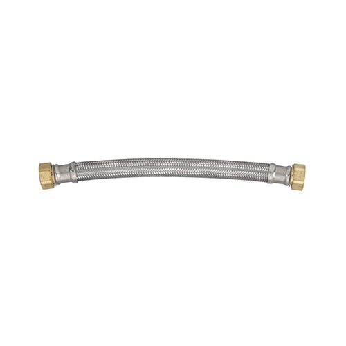 Water Heater Connector, Braided Stainless Steel, 3/4-FIP x 3/4-FIP x 15-In.