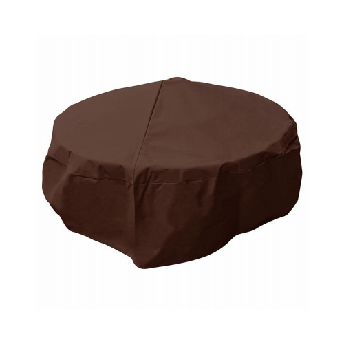 Mr BarBQ 07844BBGD Fire Pit Cover, Dark Brown PVC, 18 x 38In. Round