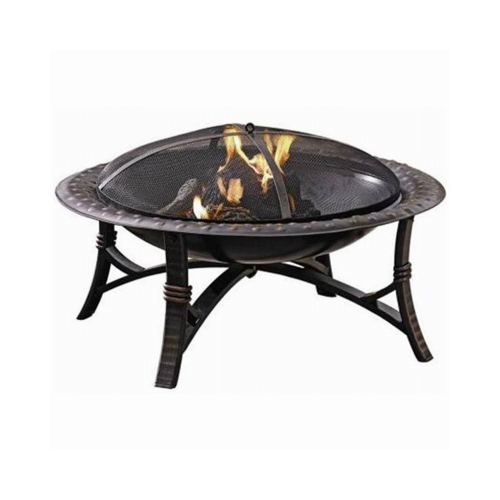 Wood Burning Fire Bowl, Black, 35-In. Round