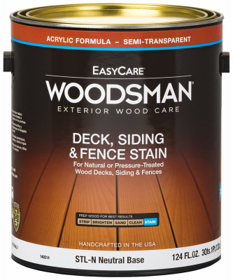 TRUE VALUE MFG COMPANY STLN-GL Deck, Siding & Fence Stain, Acrylic, Semi-Transparent Neutral Base, 1-Gallon