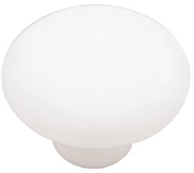 Liberty Hardware P95715H-W-C Mushroom Cabinet Knob, White Ceramic, 1-1/2-In.