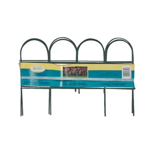 PANACEA 89318 Green Round-Top Garden Fence, 10-In. x 10-Ft.