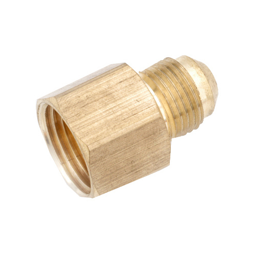 Tube Coupling, 1/2 in, Flare x FNPT, Brass