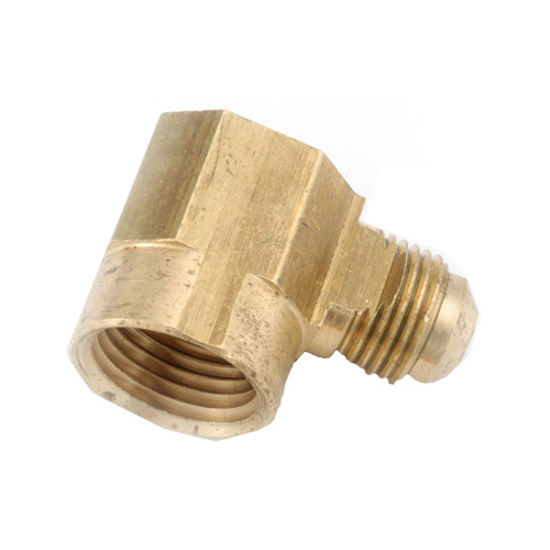 Tube Elbow, 5/8 x 3/4 in, 90 deg Angle, Brass, 650 psi Pressure