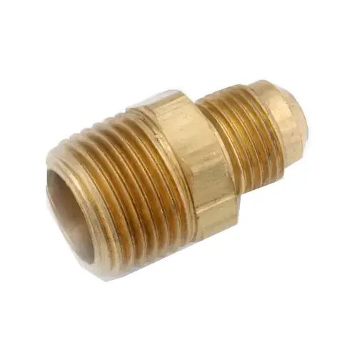 Lead Free Brass Flared Tube Connector: 3/8" Tube OD, 3/4 Thread, 45 degree Flared Angle