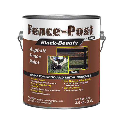 GARDNER-GIBSON 9001-GA Black Beauty Asphalt Fence Paint + Sealant, 3.6-Qt.