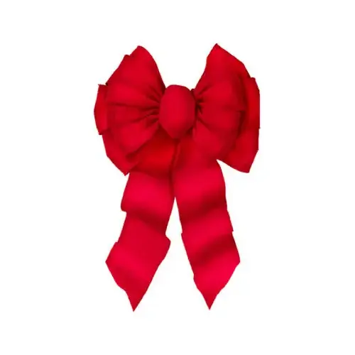 Christmas Bow, 11-Loop, Wired, Red Velvet, 14 x 28 x 4-1/2-In.