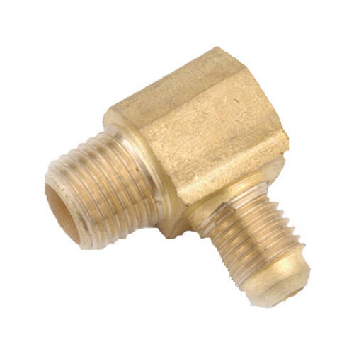 Anderson Metals 754049-0608 Tube Elbow, 3/8 x 1/2 in, 90 deg Angle, Brass, 1000 psi Pressure